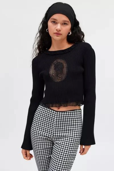 For Love & Lemons For Love & Lemons Lyon Rose Cameo Sweater 1