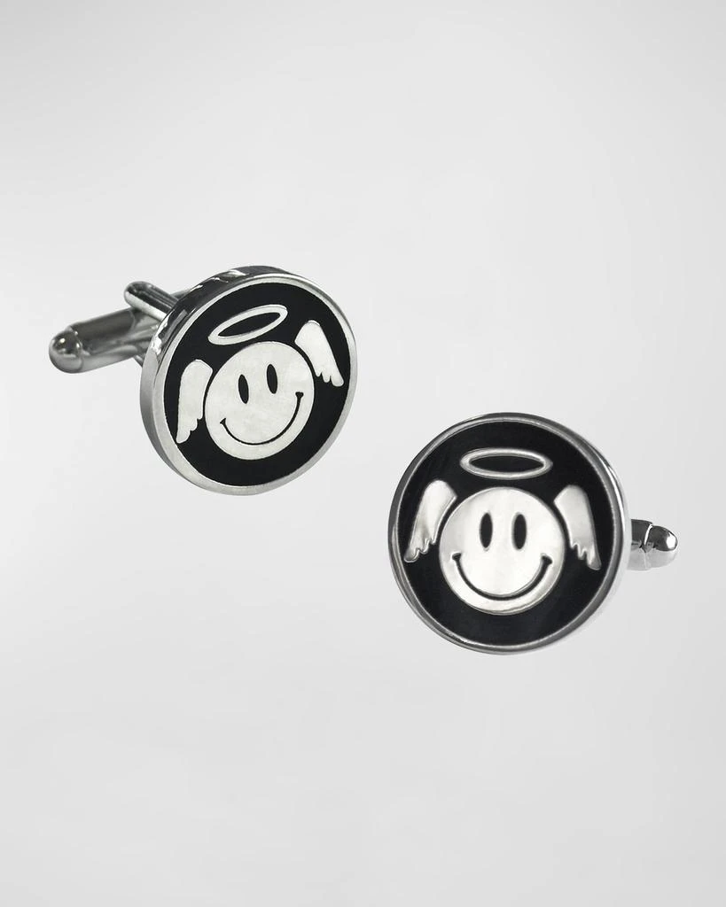 LINK UP Men's Angel and Devil Happy Face Cufflinks 1