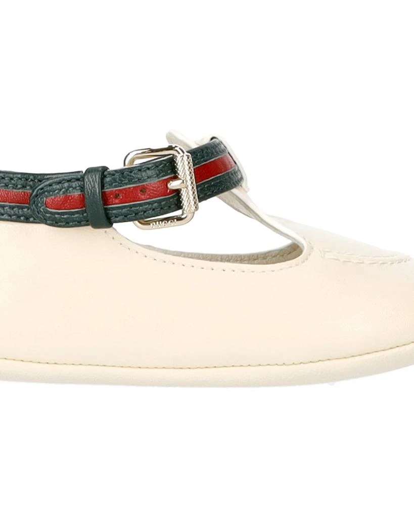 Gucci Gucci Kids Web-Stripe Round Toe Ballet Flats 4