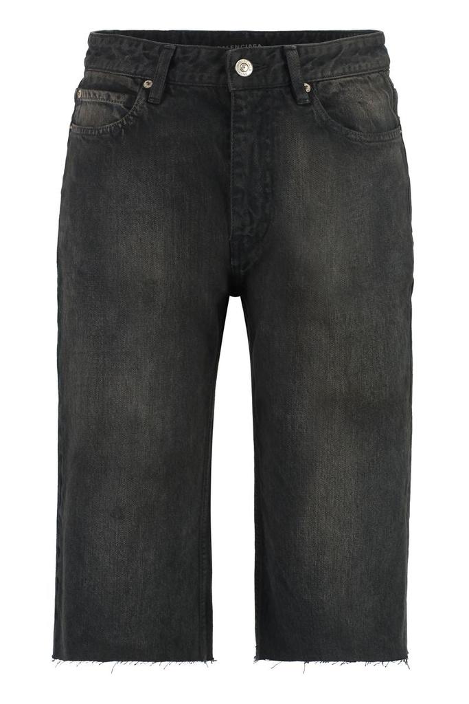 Balenciaga Balenciaga Frayed Edge Denim Shorts - Pants