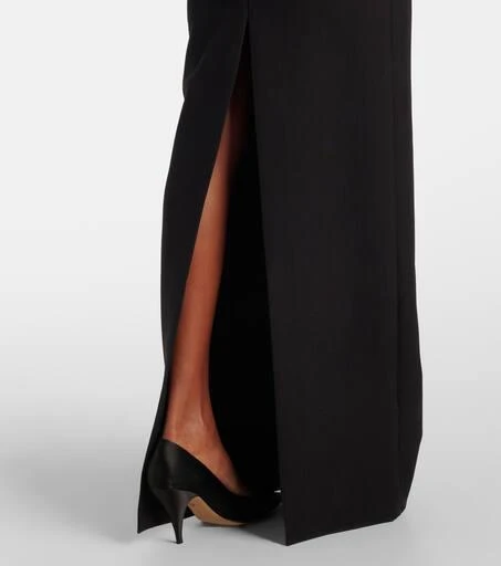 ROLAND MOURET Floral-appliqué draped crêpe gown 5