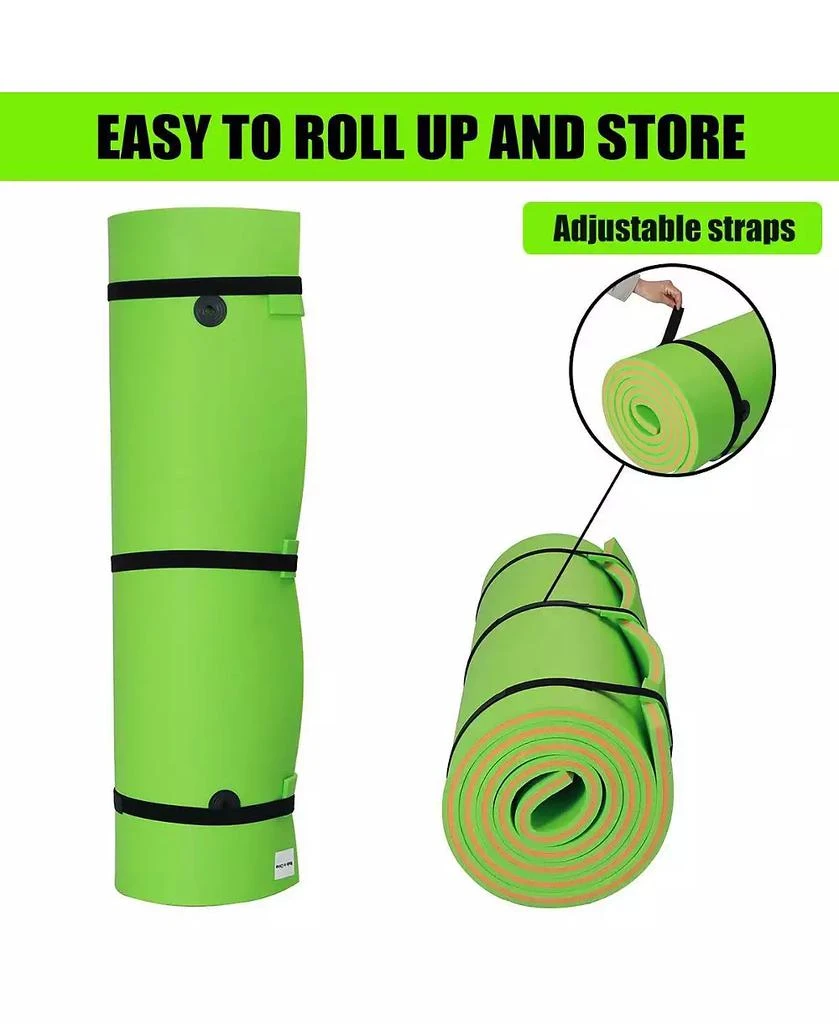 HALLOLURE Green Water Floating Mat Foam Pad, 13x5FT Bouncy Tear-Resistant XPE Foam 4