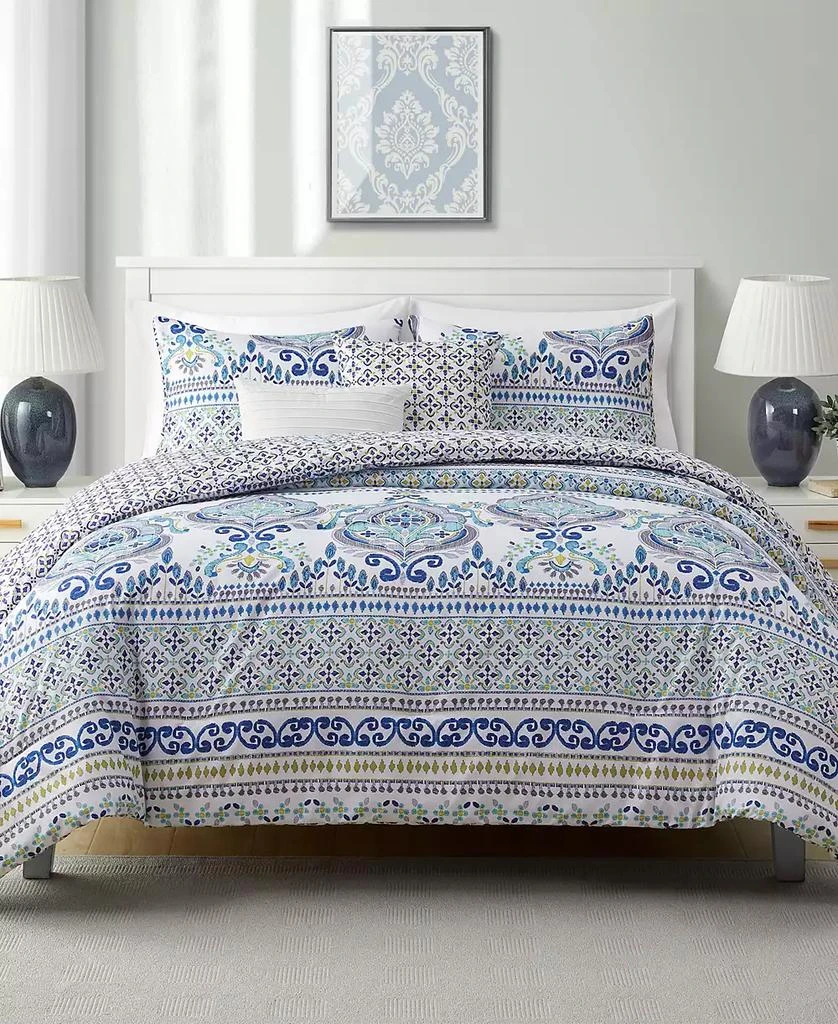 VCNY Home Malik Reversible Blue Medallion 5-Piece Comforter Set 1