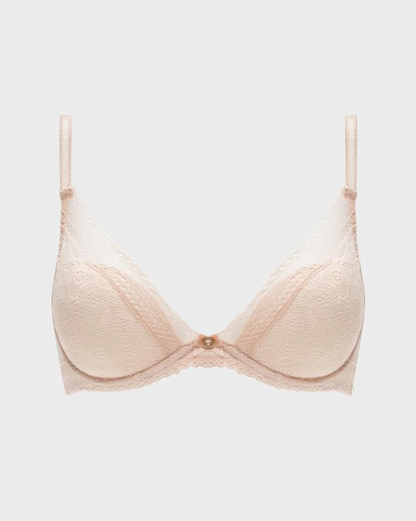 Chantelle Festivite Lace Plunge Bra, Bright Pink 1