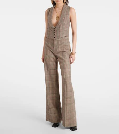 Chloé Prince of Wales check wide-leg pants 2