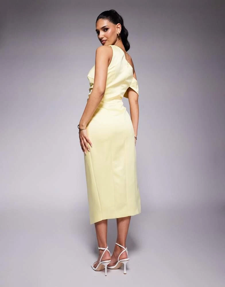 open lace back dress Butter Yellow Satin Ball Gown with Pleated V-Neck and Beaded Sash – AS036 –  Viniodress