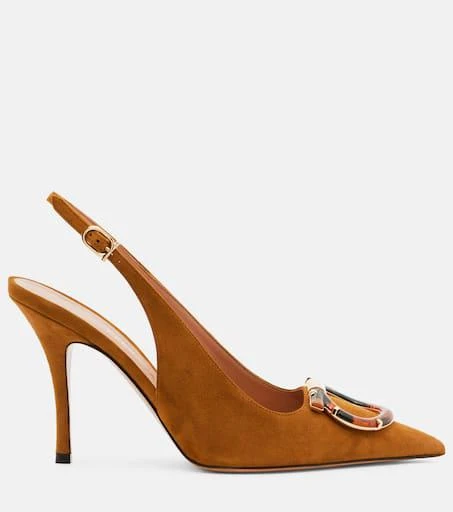 Salvatore Ferragamo Sara suede slingback pumps 4