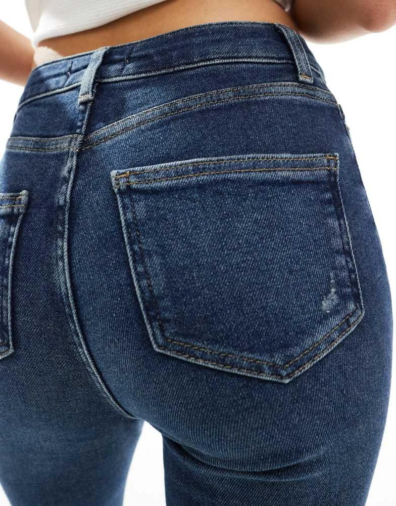 New Look New Look Disco skinny jeans in dark blue 4
