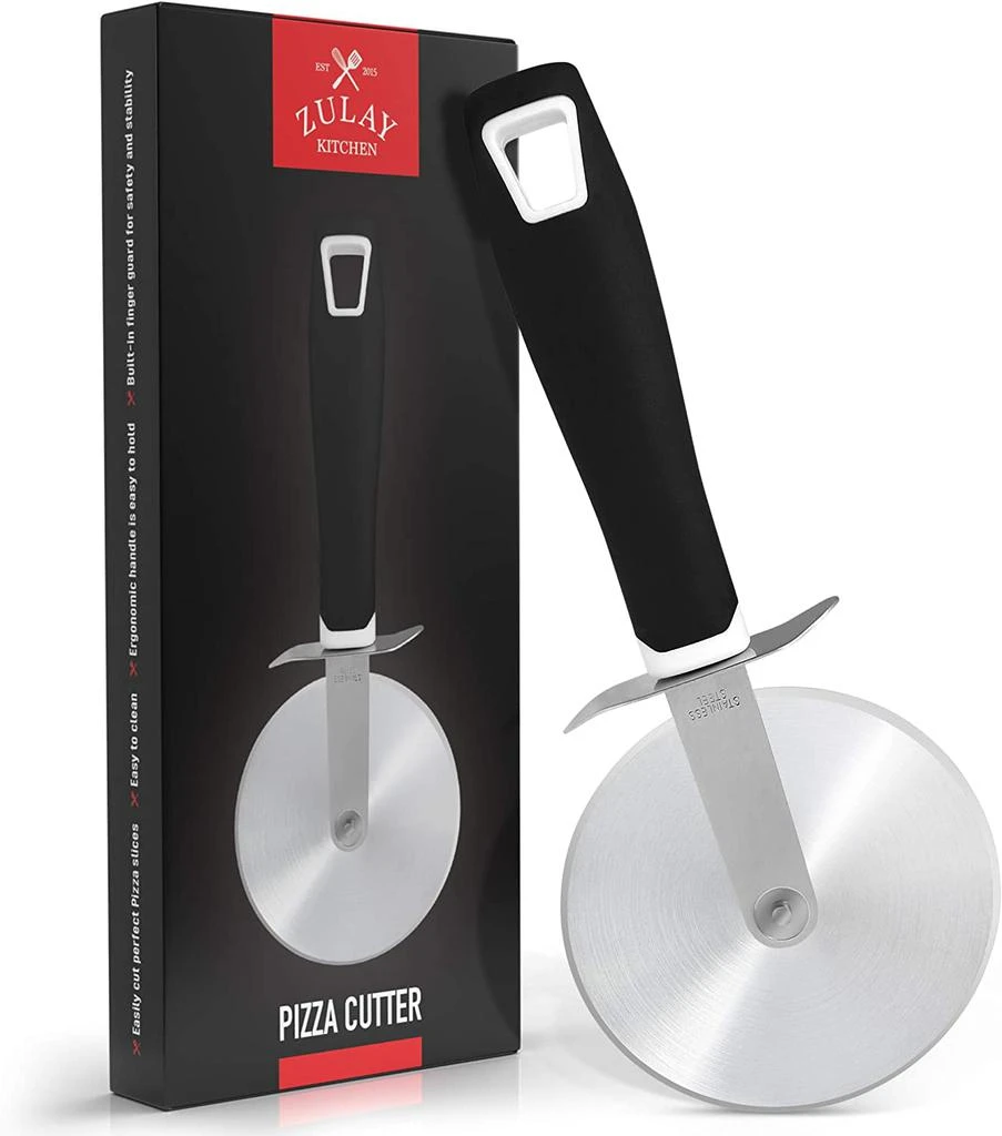 Zulay Kitchen Super Sharp Stainless Steel Pizza Cutter with Comfort Handle 1
