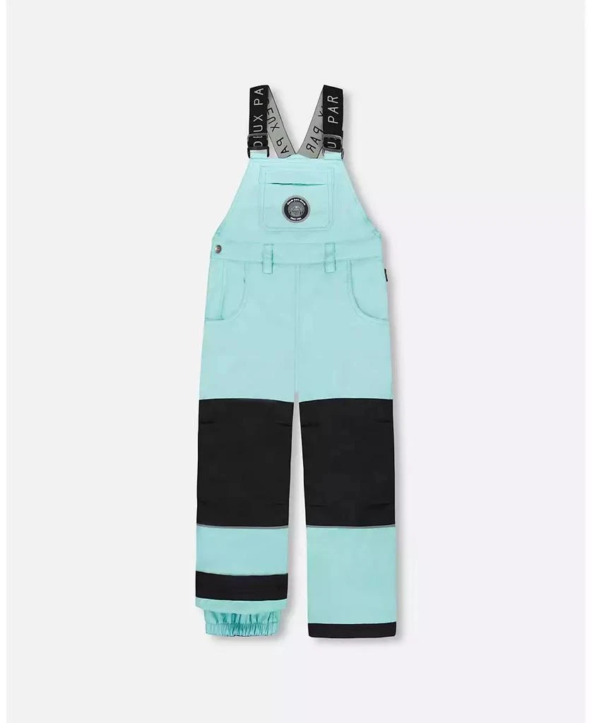 Deux par Deux Big Girls Solid Play Overall Snow Bib Turquoise Blue