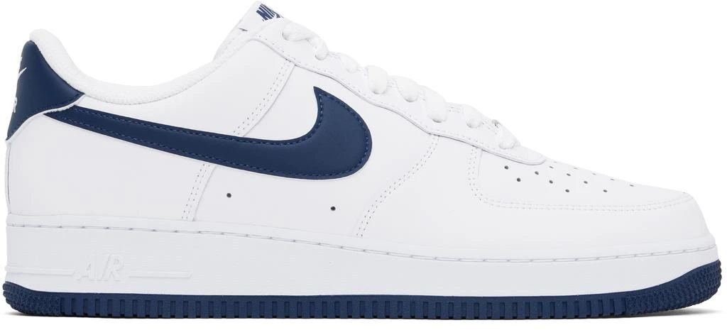NIKE White & Navy Air Force 1 '07 Sneakers 1