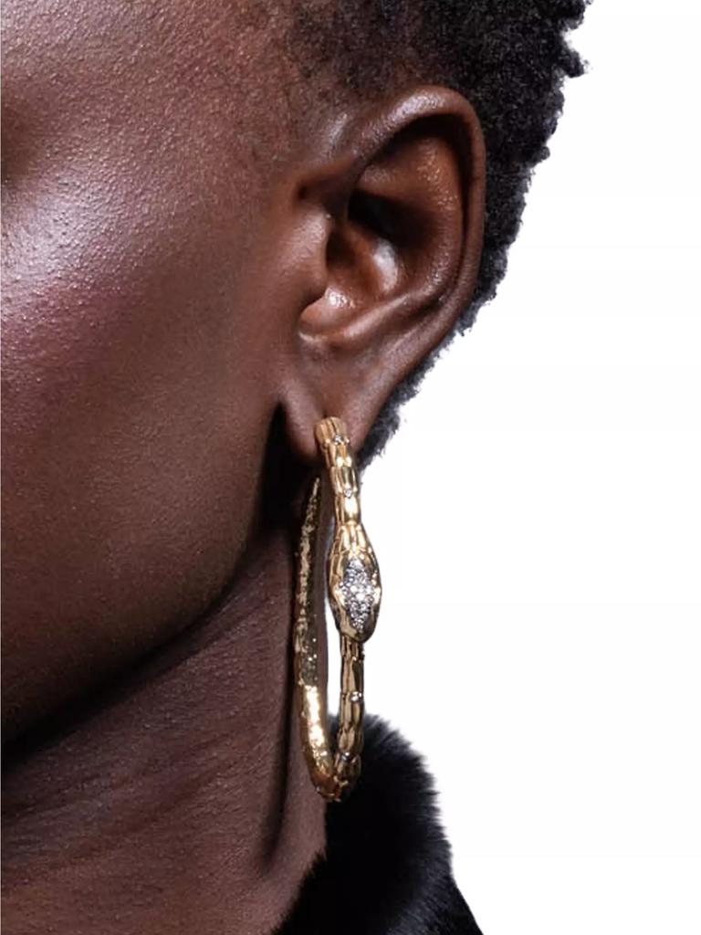 Alexis Bittar Serpent 14K-Gold-Plated & Glass Crystal Hoop Earrings