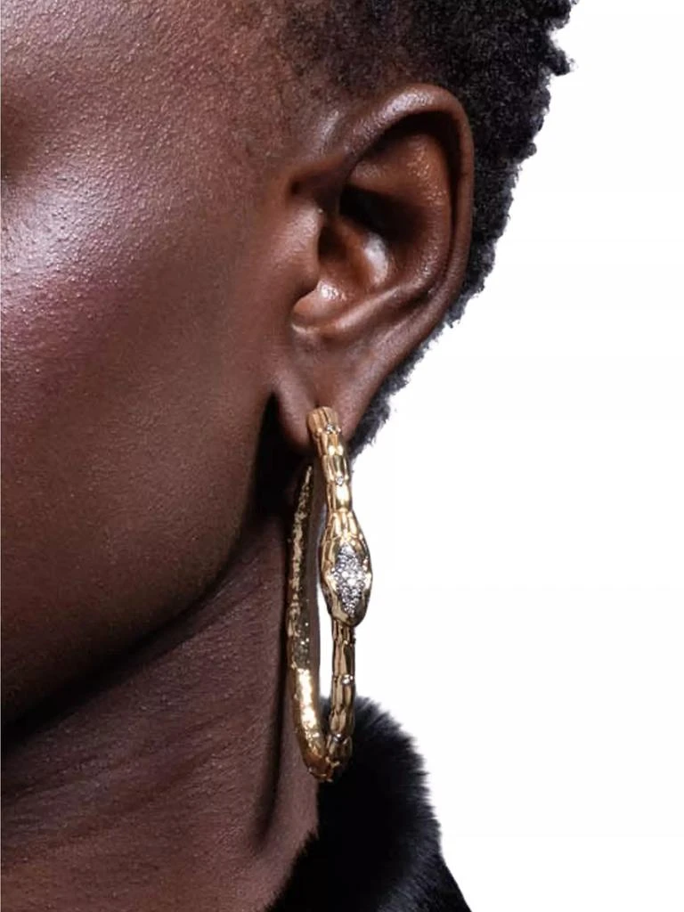 Alexis Bittar Serpent 14K-Gold-Plated &amp; Glass Crystal Hoop Earrings 2
