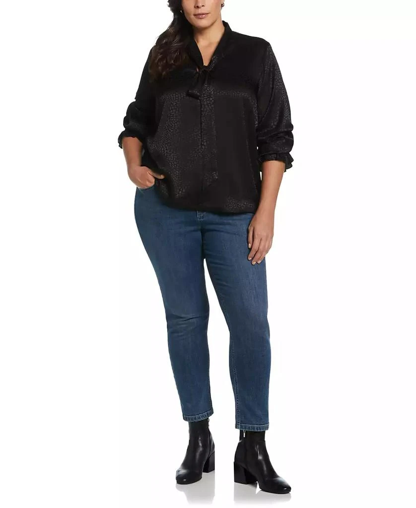 Rafaella Plus Size Tie Front Long Sleeve Blouse 4