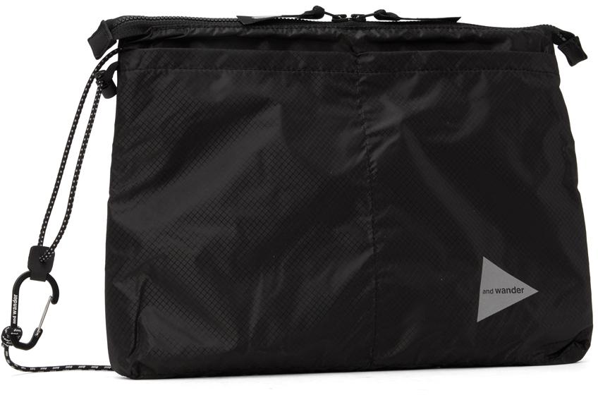 and wander Black Sil Messenger Bag