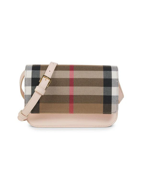 Shop ​Small Check Cotton and Leather Crossbody Bag on Sale at - Main Image