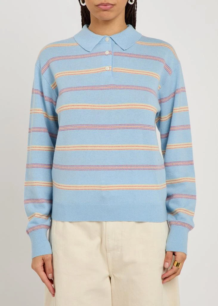 Guest In Residence Collegiate striped cashmere polo jumper 2