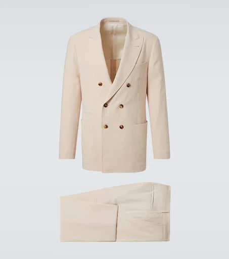 Brunello Cucinelli Double-breasted linen suit 1