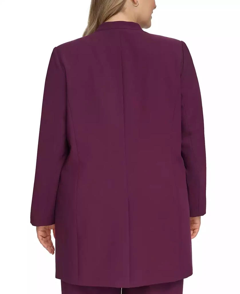 Calvin Klein Plus Size Collarless Open-Front Jacket 2