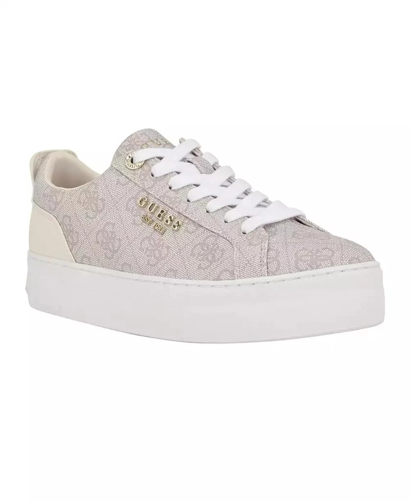 GUESS Women's Genza Platform Lace Up Round Toe Sneakers 1