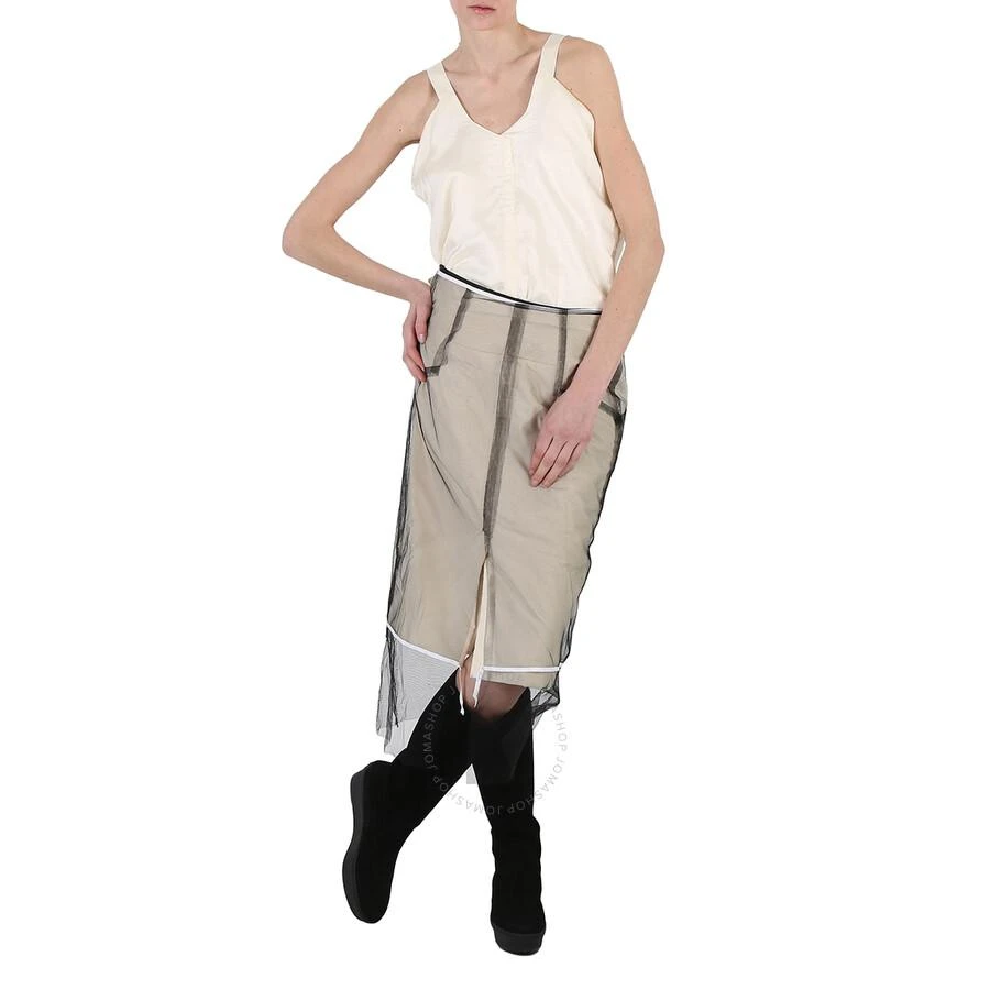 MAISON MARGIELA Ladies Ecru Layered Calico Midi Dress 1