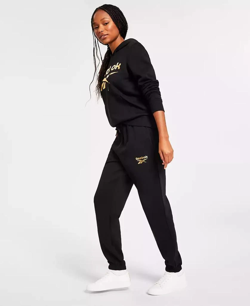 Reebok Women's Metallic Foil Logo Fleece Jogger Sweatpants, A Macy's Exclusive 4