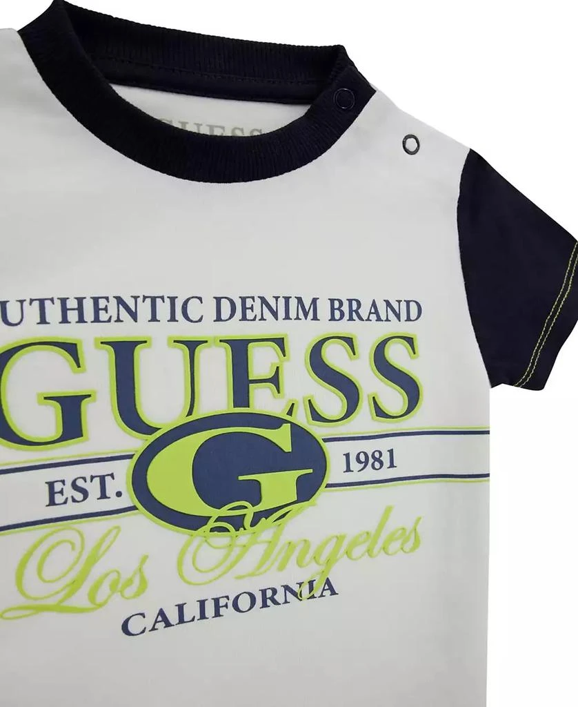 GUESS Baby Boys Short Sleeve T-Shirt and Knit Denim Shorts, 2-Piece Set 3