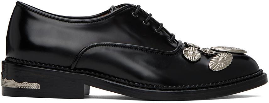 Toga Pulla Black Embellished Oxfords