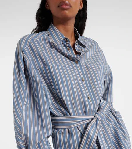 Brunello Cucinelli Striped cotton and silk shirt dress 4