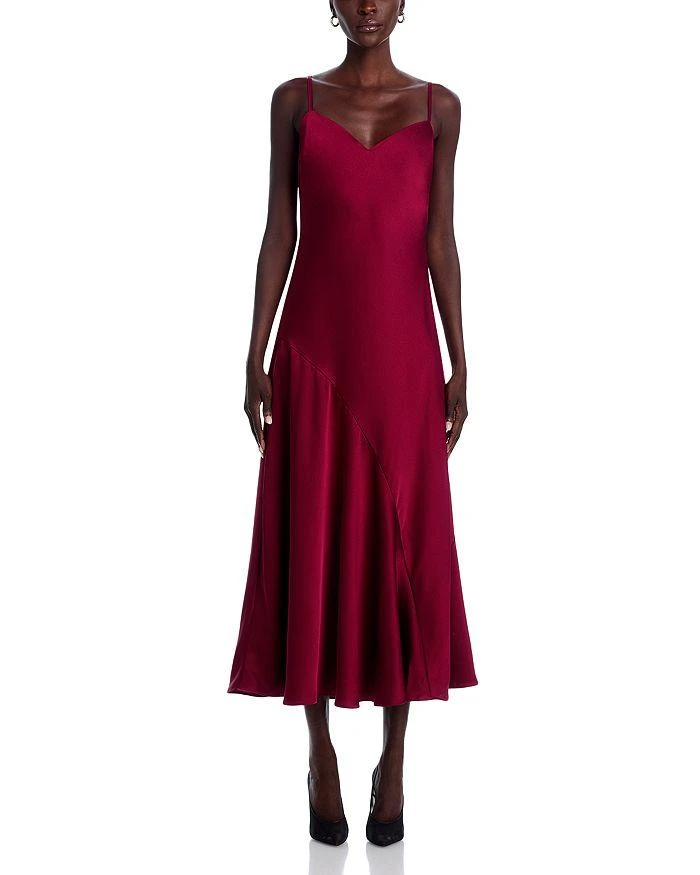 AQUA Satin Bias Cut Slip Midi Dress - Exclusive 7