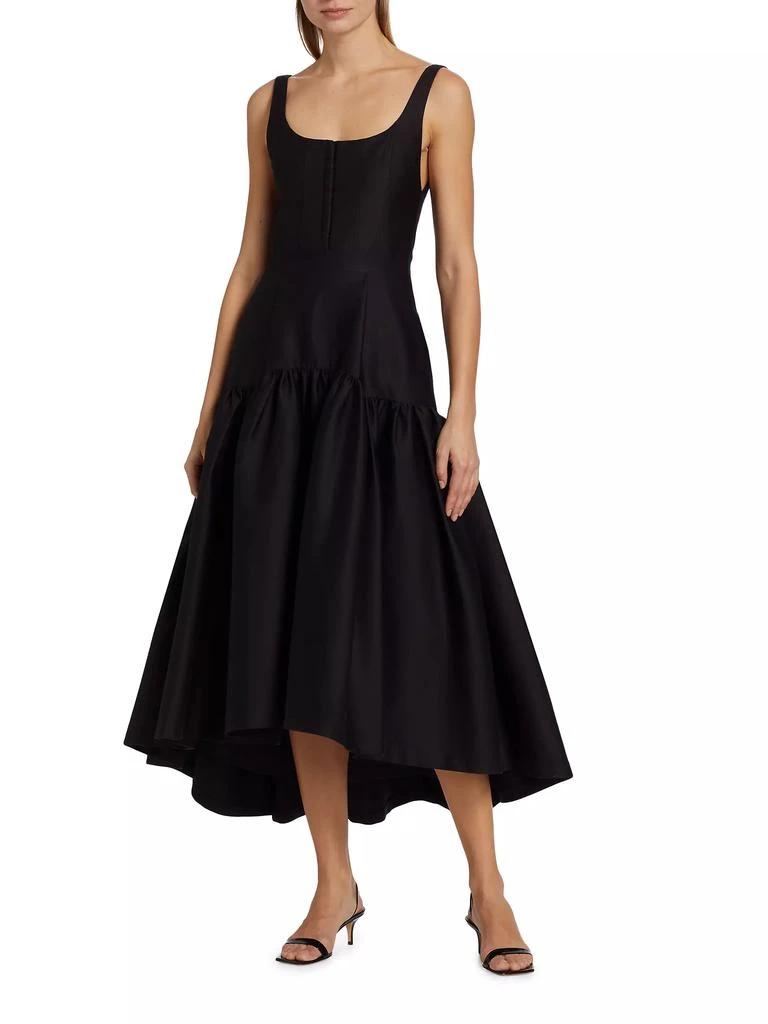 Alice + Olivia Diana Asymmetric Cotton-Blend Midi-Dress 3