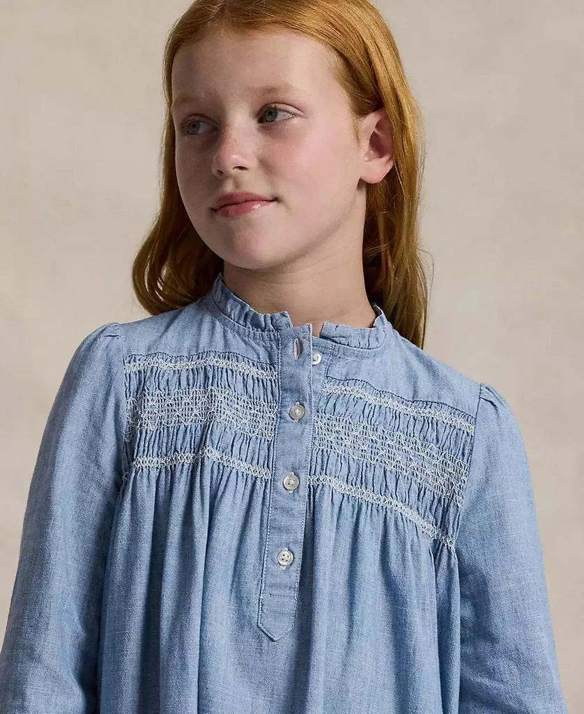 Ralph Lauren Girls 7-16 Smocked Ruffle Trim Dress 2
