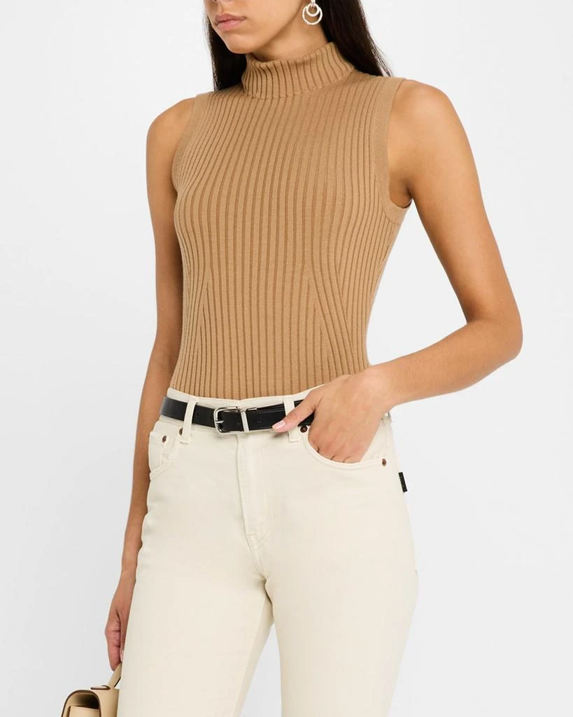 ARGENT Sleeveless Ribbed Turtleneck Sweater 4