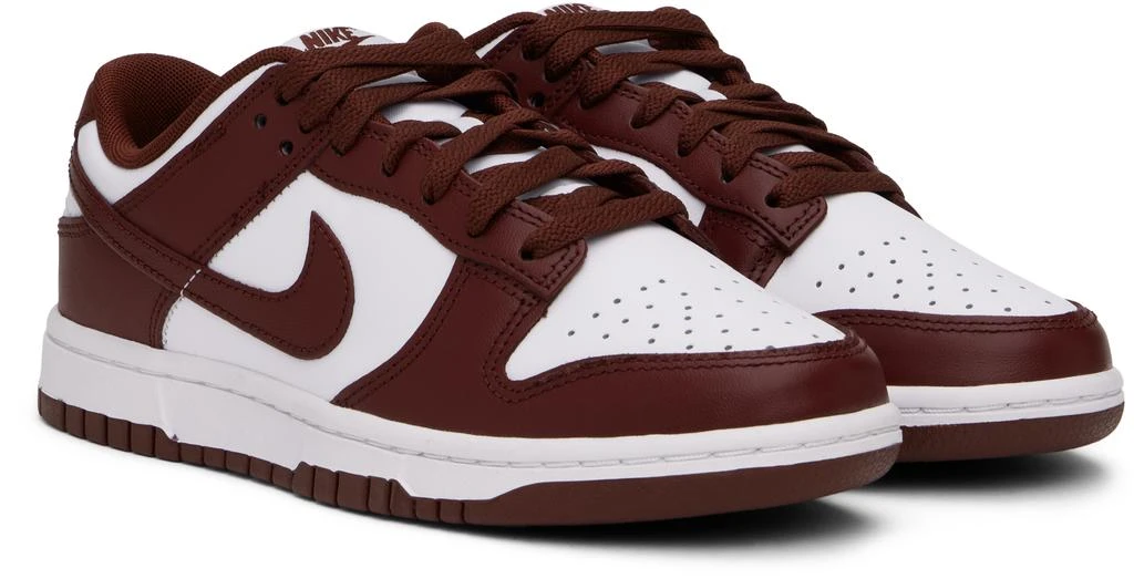 NIKE Burgundy & White Dunk Low Retro Sneakers 4