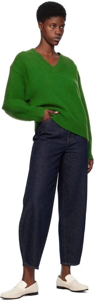 Totême Green V-Neck Sweater 4
