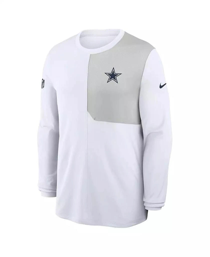NIKE Men's White Dallas Cowboys Sideline Coaches UV Performance Long Sleeve T-Shirt 2