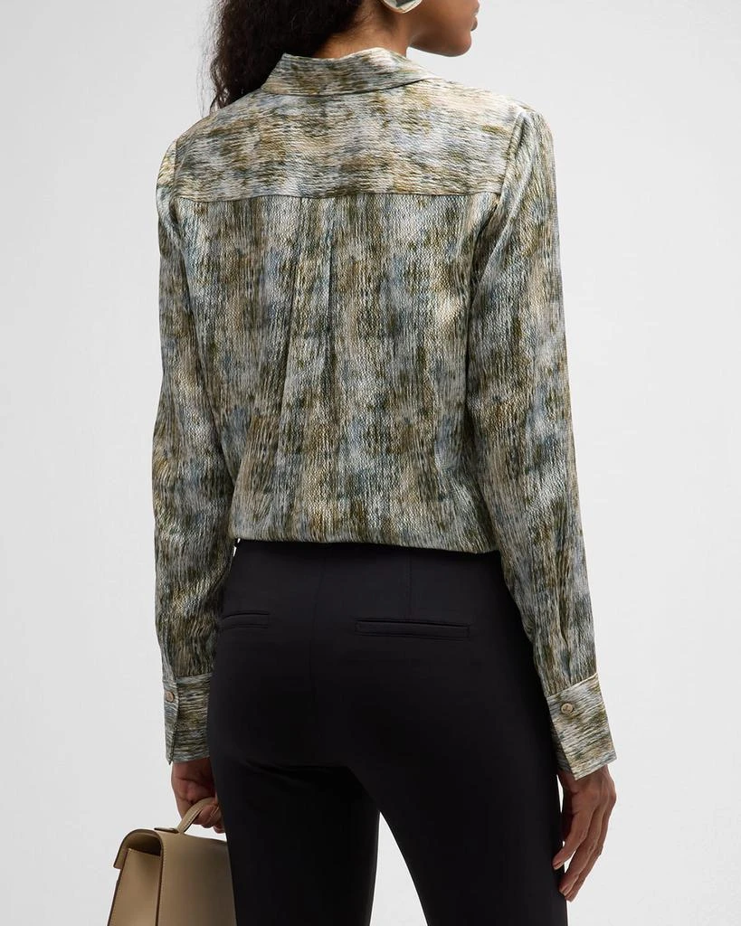 Lafayette 148 New York Scottie Abstract-Print Silk Blouse 3