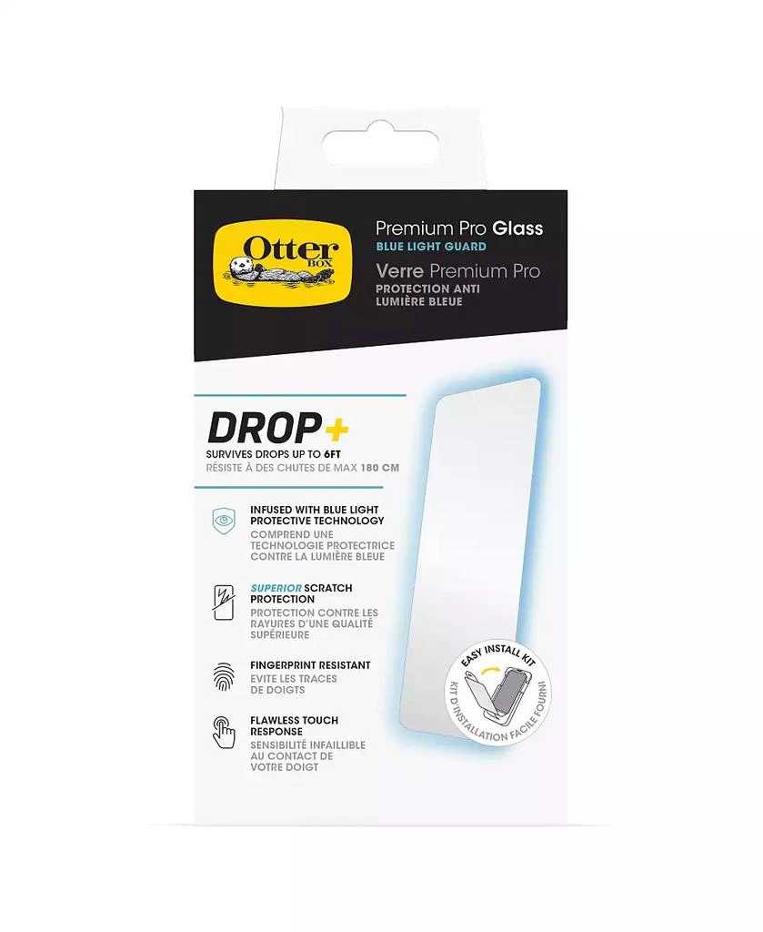 Otterbox Premium Pro Glass Antimicrobial Blue Light Screen Protector for Apple iPhone 15 Pro Max 5
