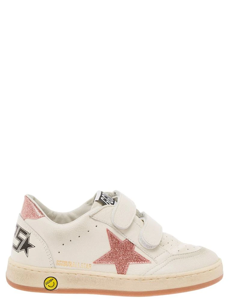 Golden Goose ball-star White Low Top Sneakers With Glitter Star In Leather Girl 1