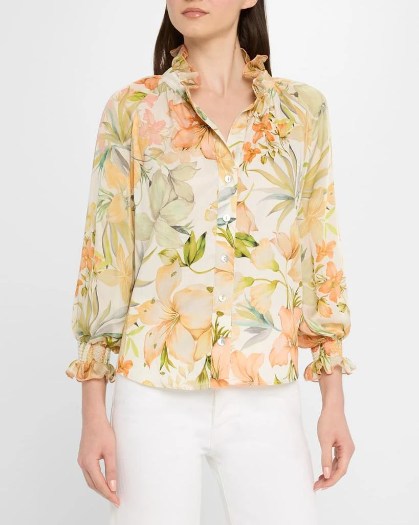Finley Fiona Floral-Print Ruffle Blouse 4