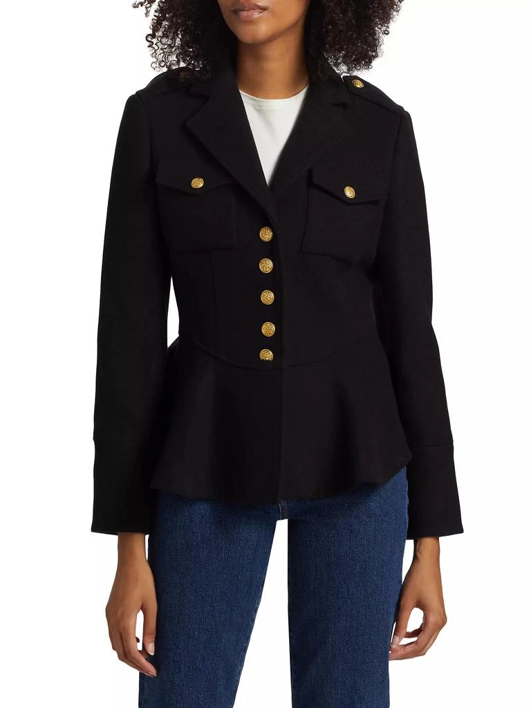 LOVESHACKFANCY Renaud Military Theda Wool-Blend Jacket 3