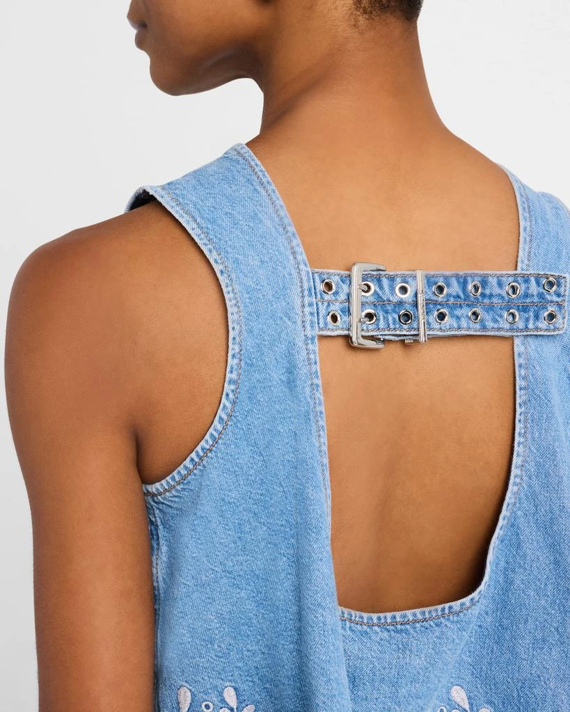 Ganni Broderie Anglaise Denim Top 5