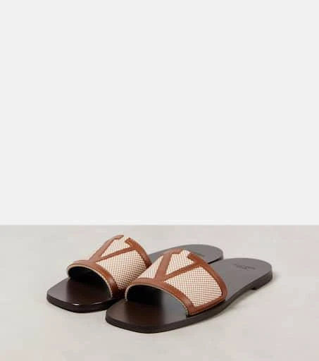 Valentino Viva Superstar leather-trimmed slides 4