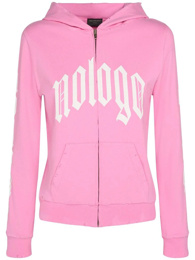 Balenciaga Nologo Cotton Blend Zip-up Hoodie 1