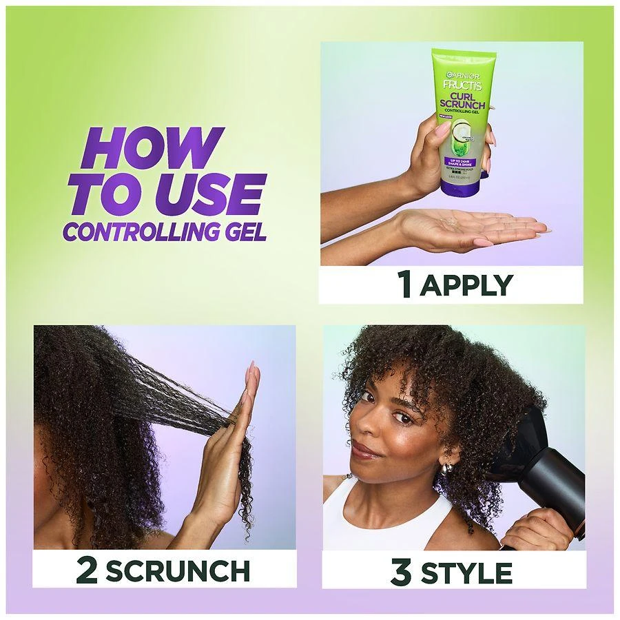 Garnier Fructis Curl Scrunch Controlling Gel with Coconut Water, For Curly Hair 6