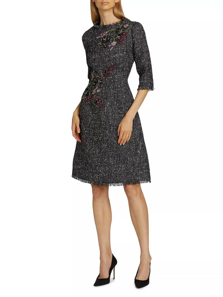Floral Appliqu Tinsel Tweed Cocktail Dress  On Sale Now with Up to 40%  Off | Discover Exclusive Deals & Savings at BeyondStyle  Authentic Teri Jon  knee-length|a-line|floral|women's apparel|crewneck|dresses|tweed|Women's|modern|women-owned  or founded ...