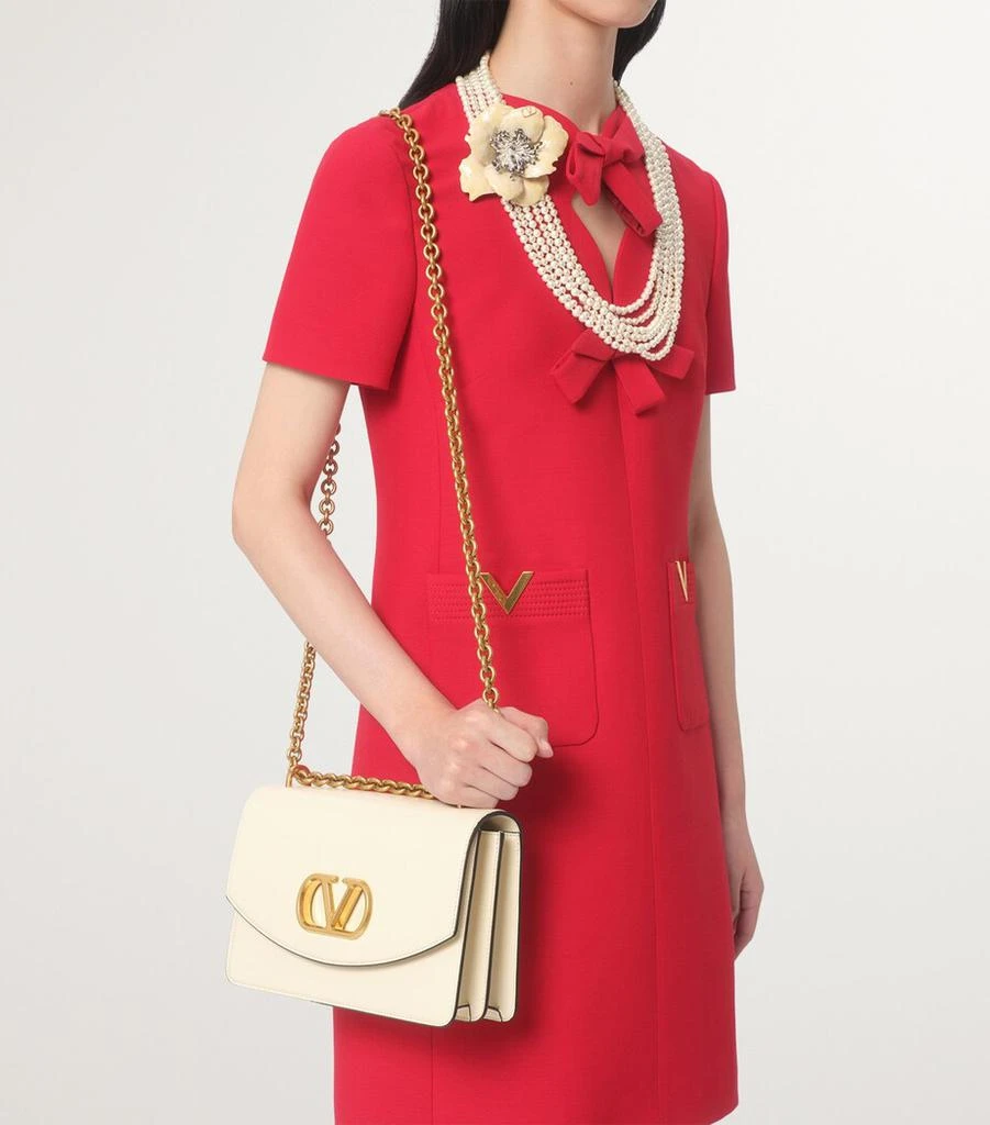 Valentino Virgin Wool-Silk Bow Mini Dress 4