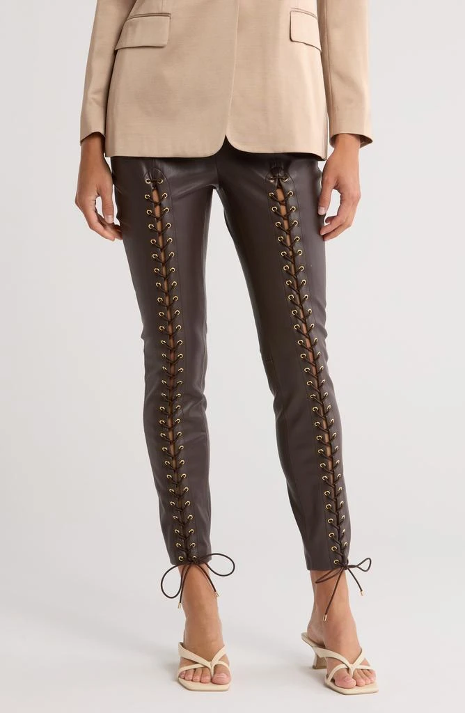 Autumn Adeigbo Emma Lace-Up Faux Leather Pants 1