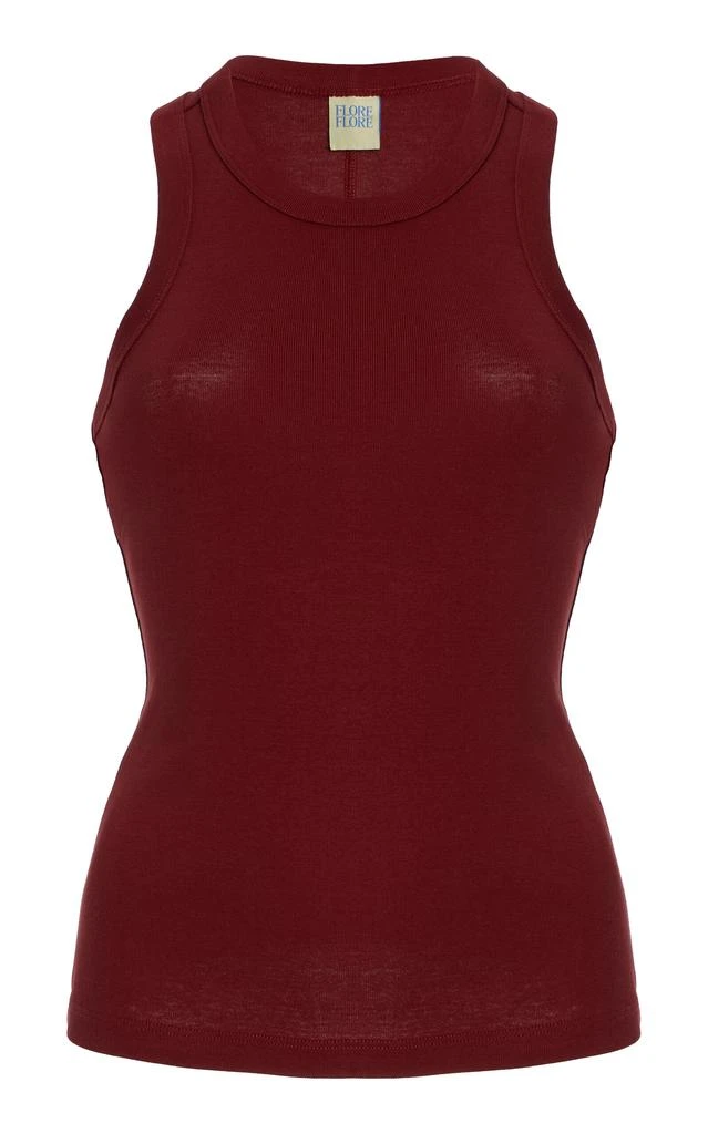 Flore Flore Flore Flore - Hannah Organic Cotton Tank Top - Burgundy - M - Moda Operandi 1
