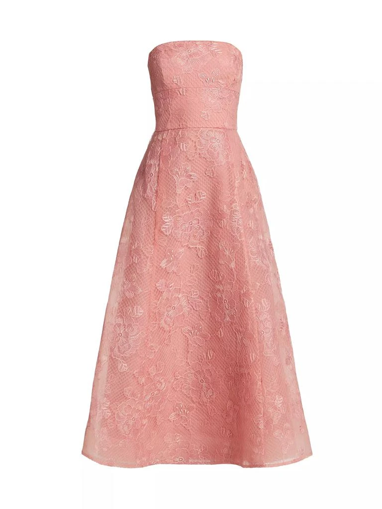 Monique Lhuillier Louisa Lace Strapless Cocktail Dress 1